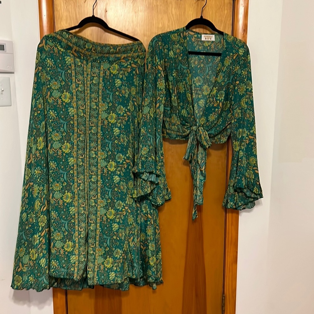 GardenBelle Shop Green Paisley Set XXL